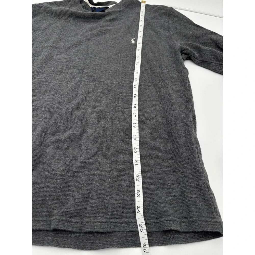 Polo Ralph Lauren Thermal Waffle Knit Shirt Mens M Gray Long Sleeve Cotton